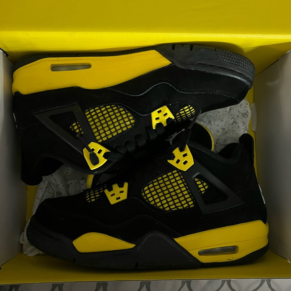 Jordan Black and Yellow Thunder Sneakers